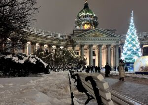 Казанский собор зимой, Санкт-Петербург