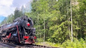 ретропоезд летом