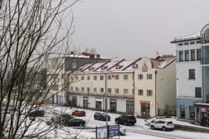 Улица в Сортавале под первым снегом