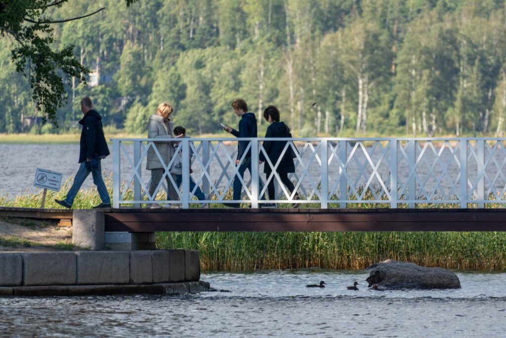 Белый мост в парке Монрепо